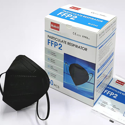 Anti Droplet Black FFP2 Filtration Mask With High Efficiency Meltblown Cloth