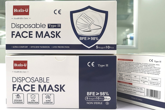 Astm Level 2 Medical Disposable Face Mask High Filtration Rate Ce Eua En14683