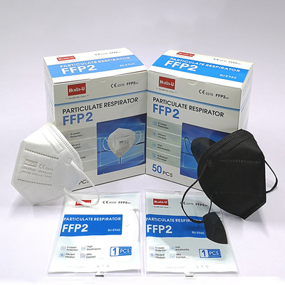 5Ply White Black FFP2 NR Particulate Respirator For Men And Women 50pcs