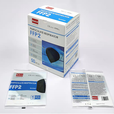 CE 0370 Certificated 5 Layer Black FFP2 Protective Masks