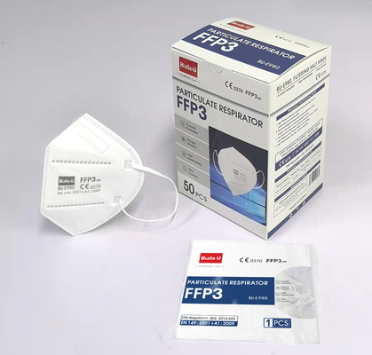 CE FFP3 Facepiece Respirator , FFP3 NR Disposable Face Mask 50Pcs/Box