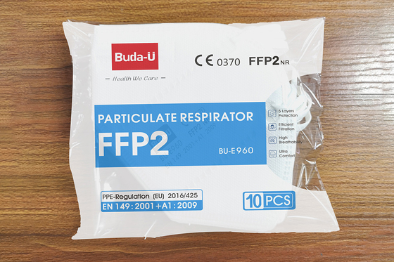 CE 0370 And FDA Disposable Nonwoven Face Mask Particulate Respirator , FFP2 Protective Respirator With Earloops