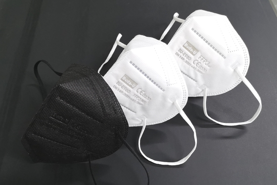 Black White FFP2 Protective Face Mask CE 0370 , FFP2 Particulate Respirator With CE , FDA