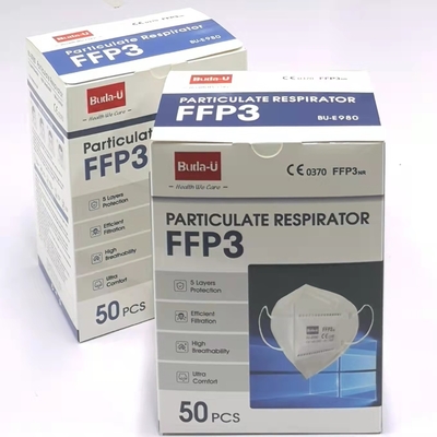 Disposable FFP3 Face Mask With Earloops Protection Level 99%