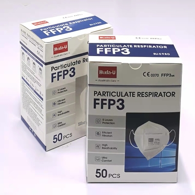 FFP3 Particulate Respirator Mask CE Certification , FFP3 Mask With Earloops , No Head Band FFP3 Face Mask Respirator