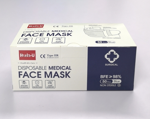 Type IIR Disposable Surgical Face Mask For Hospital 3PLY Face Mask , EN 14683: 2019+AC: 2019