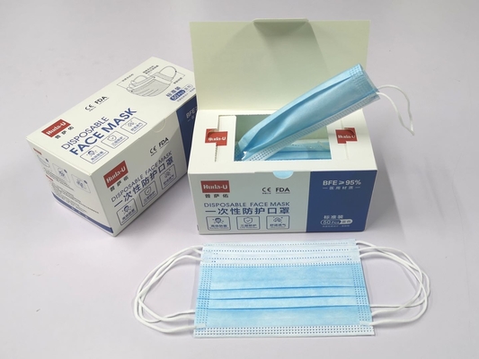 Flat Disposable 3 Layer Mask Disposable Protective Face Mask Blue Home Use YY0969-2013 Standard