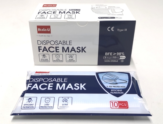 ASTM 3PLY Disposable Earloop Face Mask , Adult Protective Face Mask ASTM Standard , FDA Registered