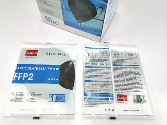 CE0370 Standard FFP2 Protective Mask Black And White Without Breathing Valve