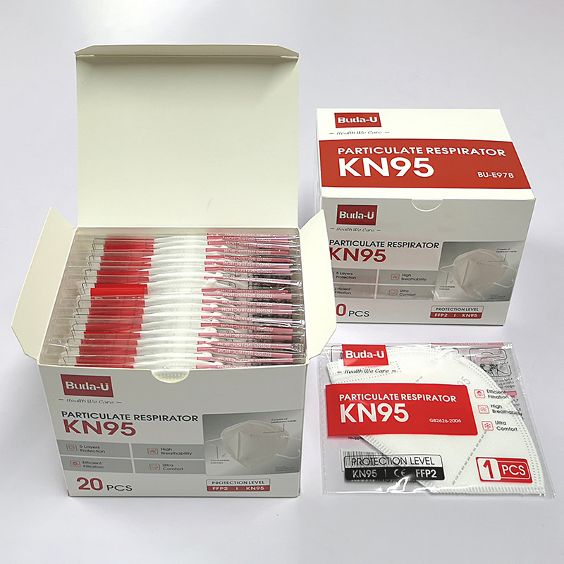 White Folding Half KN95 Respirator Face Masks Anti PM2.5 Individual Package