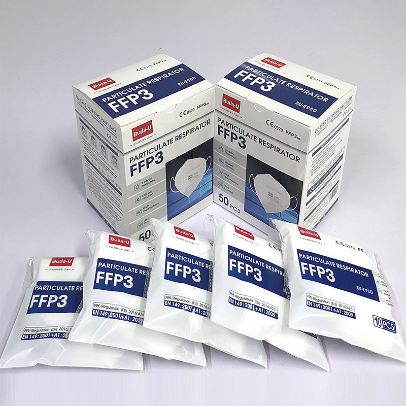 FFP3 Disposable Particulate Respirator Mask , BU-E980 FFP3 Face Masks Ce Approved