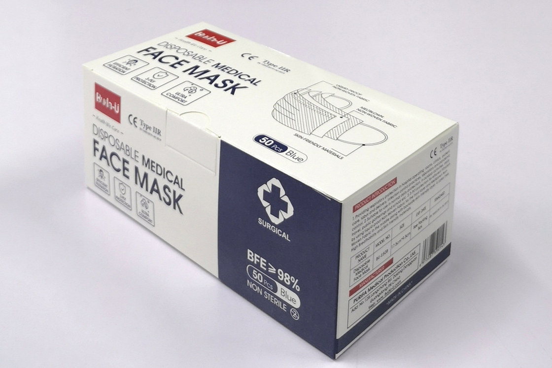 3 Layers Surgical Nonwoven Face Mask , Protective Face Mask With Earloops , FDA CE Certification