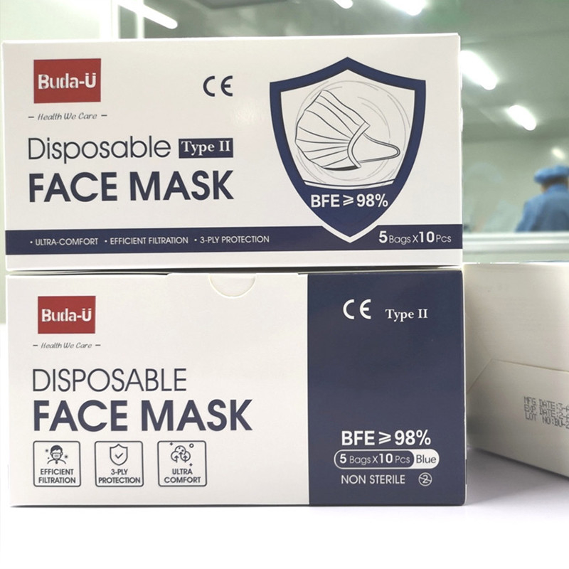 17.5x9.5cm 98% Min BFE Medical Face Mask Disposable For Drugstore And Supermarket