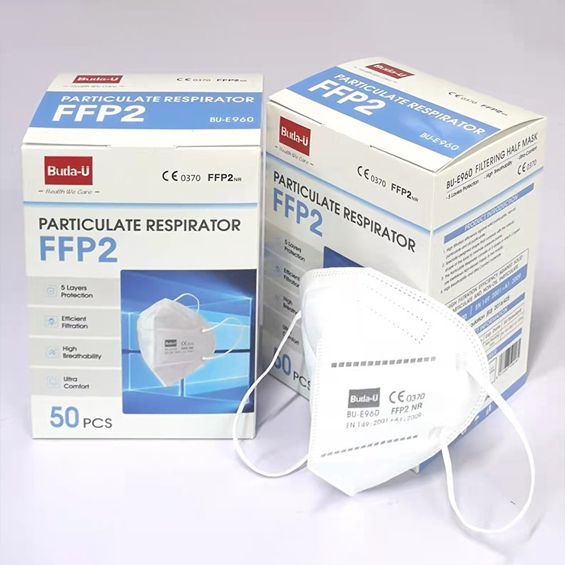BU-E960 Disposable FFP2 Face Mask Respirator -Filtering Half Mask EU Standard , PPE-Regulation 2016/425