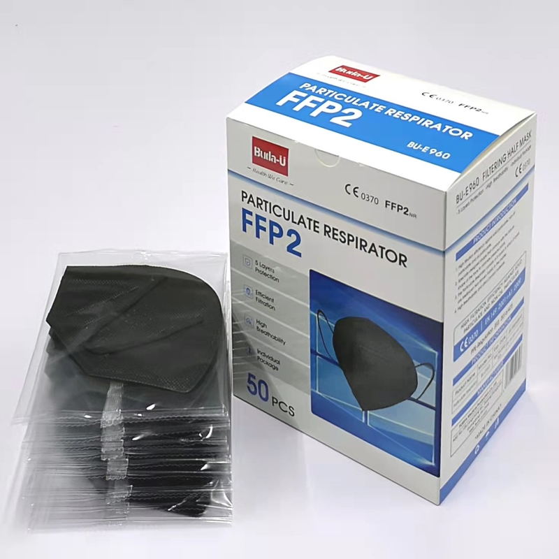 BU-E960 Disposable Nonwoven Face Mask , CE 0370 FFP2 NR Particulate Respirator Mask High Filtration And Breathable Mask