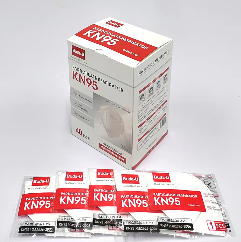 Folding Earloop KN95 Face Mask Respirator Meltblown Fabric High Filtration Efficiency