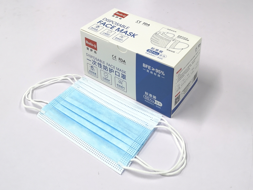 NonWoven Disposable 3 Ply Face Mask Easy To Draw Packing Design , Medical Disposable Face Masks Standard YY0969-2013