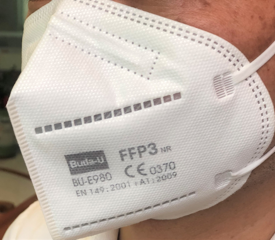 No Valve FFP3 Folded Mask FFP3 Filtering Half Mask At EU Standard With Earloops