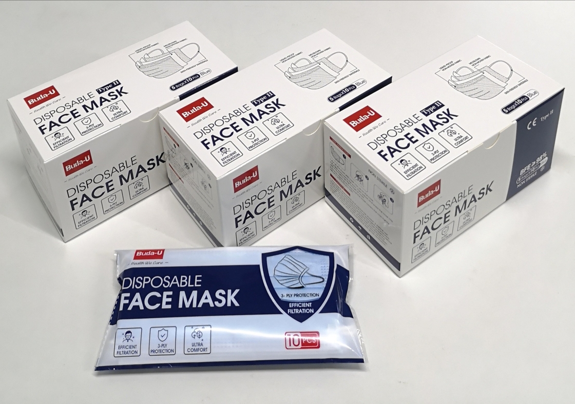 Buda-U ASTM Level 2 Medical Face Mask , 3Ply Medical Face Mask At ASTM Standard , FDA Device Listed And Registration