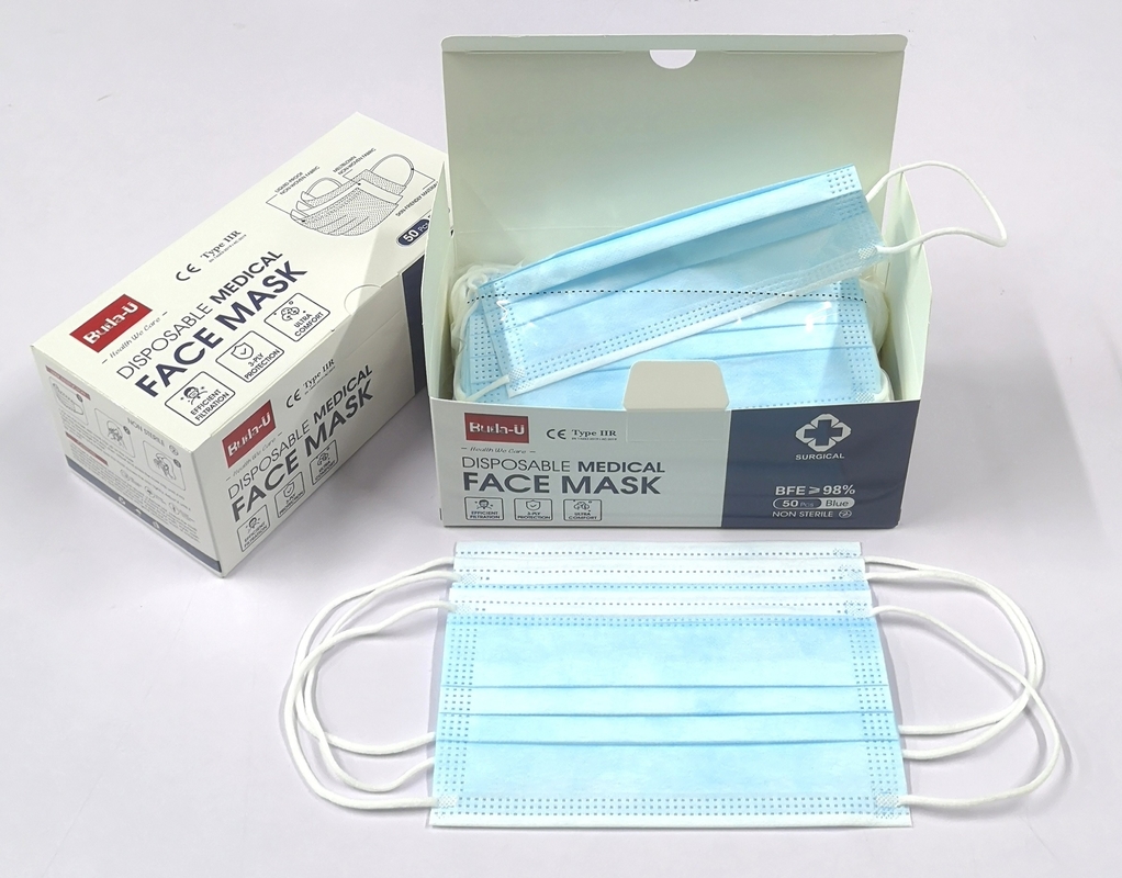 50Pcs/Box 3 Layers Disposable Mask Buda-U Surgical Medical Masks Type IIR